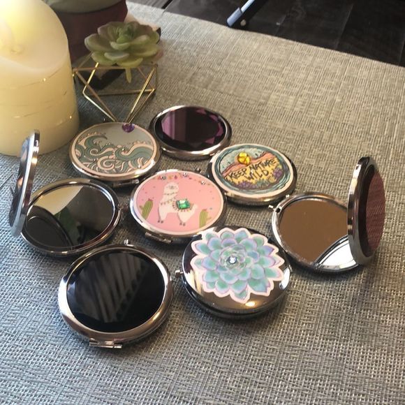 #21zen NWOT Artisan Purple Crystal Yin Yang Compact Makeup Mirror💄 - Picture 13 of 17